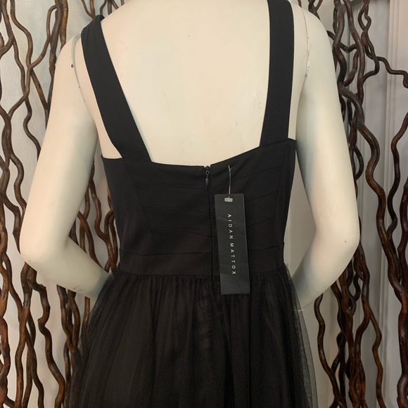 New Aidan Mattox Gorgeous Black Tie Dress - Picture 9 of 11